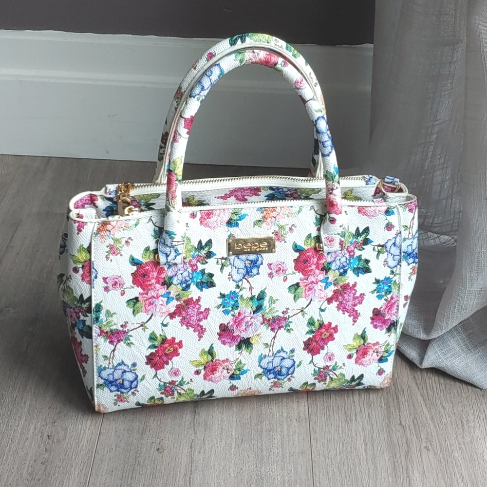 White floral small satchel